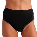 Saalt Seamless High Waist Period Underwear - Regular Absorbency - Comfortable, Thin, Keeps You Dry from All Leaks (Medium, Volcanic Black)