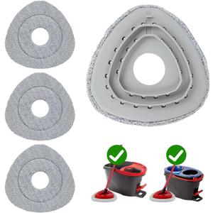 3PCS Mop Heads Replacement Compatible with OCedar EasyWring 1 Tank Rinseclean 2 Tank,Microfiber Mop Refills Mop Base Kit Compatible with O Cedar Rinseclean 2 Tank System Upgrade Kit