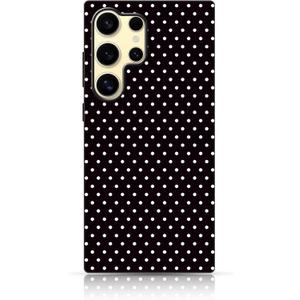 Owncase for Samsung Galaxy S24 Ultra Case Cute Fashion Polka Dot Phone Case for Women Girls Shockproof Slim TPU and Hard PC Protective Cover, Black