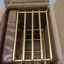 Geelin Sugar Packet Holder, Sugar Caddy, Farmhouse Metal Tea Bag Organizer, Stirrers Straws Small Condiments Packet Container for Coffee Bar, Kitchen Office Home 5.7" x 3.1" x 2.4" (Rustic Gold)