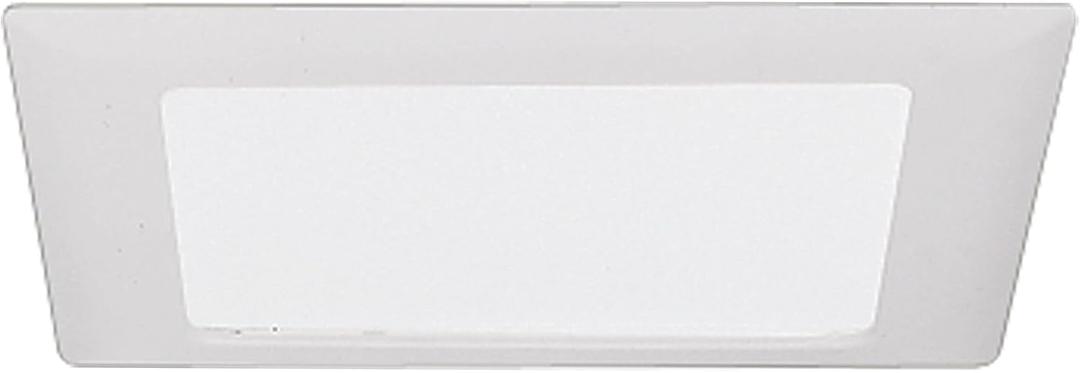 HALO 10P Recessed Ceiling Light Square Trim with Glass Albalite Lens, White,9.5" L x 1.2" W x 9.3" H