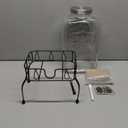 2 Gallon Glass Drink Dispenser with Stand and Stainless Steel Spigot, Mason Jar Drink Dispensers with Lids, Large Glass Water Beverage Dispenser for Lemonade, Iced Tea, Juice, Punch, Parties