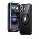 TAURI 3 in 1 for iPhone 16 Case, Compatible with MagSafe [Anti-Yellowing] with 2X Screen Protectors, Military-Grade Protection, Shockproof Slim Magnetic Phone Case for iPhone 16 6.1", Black