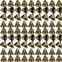 Shimeyao 100 Pieces Bronze Bells 1.5 x 1.57 Inch Vintage Small Bells with Spring Hooks for Craft Wind Chimes Dog Potty Training Doorbell Wedding Decor Craft Making Hanging Favor