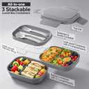 Bento Box Adult with Insulated Lunch Bag - 3 Stackable Leak-Proof Lunch Box