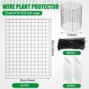 Zubebe 24 Sets Wire Plant Protector from Animals 14" H x 12.8" D Metal Mesh Plant Cage Sturdy Garden Bunny Barricades Chicken Wire Cloche for Vegetables with Ground Stakes and Nylon Ties