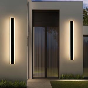Paquete de 2 lmparas de pared para exteriores, 31.4 pulgadas, moderna luz negra para porche, 3 luces de color 3000 K/4500 K/6000 K, 31 W, accesorio de iluminacin impermeable IP65 para