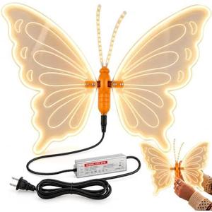 40cm Flapping LED Butterfly Light, Animated Luminous Outdoor Yard Decor (1) | Warm-White Motion Butterfly Lamp for Halloween, Christmas Tree, Thanksgiving and Garden Displays
