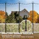 4 Pack String Light Poles for Outside, 10Ft Light Poles for Outdoor String Lights, Adjustable Outdoor String Light Poles with Fork,Metal Fence Post for Patio,Backyard,Deck