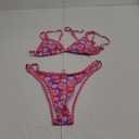 SOLY HUX Women's Bathing Suit Floral Print Triangle High Cut Bikini Set Two Piece Swimsuit L