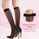 Weziarer 12 Pairs Knee High Stockings for Women,20D Nylon Sheer Stocking Socks with Reinforced Toe (Black)