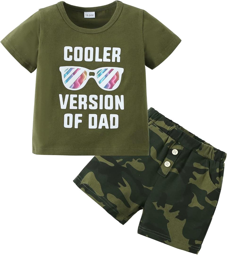 DISAUR Toddler Boy Clothes Little Baby Boys Outfits 2PCS Summer Short Sleeve With Pants Clothing Set for 2-3 Years