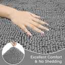 LOCHAS Bathroom Rugs Sets 2 Piece, Soft Non Slip Bath Mat Set, 20''x20'' U-Shaped Toilet Rug and 34''x21'' Light Grey Bath Rugs, Washable Absorbent Chenille Toilet Rug Set for Bathroom, Shower, Sink