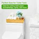 VITVITI Toilet Tray for Bathroom, Bamboo Toilets Paper Storage with Handles, Toilet Paper Tray Holder Organizer Basket for Top Tank/Kitchen Counter Natural,14.9x5.9 Inch