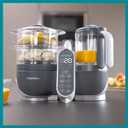 Babymoov Duo Meal Station Grey: Multi-Speed Baby Food Maker Steamer and Puree Blender, Baby Food Processor that warms & defrosts (Nutritionist Approved)