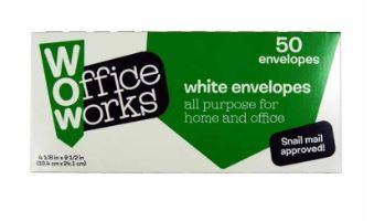 Office Works White Envelopes 50 PCS