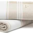 Salt Earth Cotton Turkish Beach Towel, Set of 2-36" X72" Large Bath Towels, Quick Dry Towel, Bathroom, Beach Essentials, Gym, Quick Dry for Shower, Lightweight Large Towels for All (Beige)