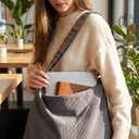 Makukke Tote Bag Women Large Crossbody Bag Stylish Handbag for Women Corduroy Hobo Bag Fashion Shoulder Bag Purse