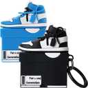 [2Pack] Gedicht for Apple Airpods 2nd Generation Case Cover, Cute Cartoon Shoe Box Soft Silicone Protective Cases for AirPods 1&2 Case with Keychain for Women Men, Blue+Black