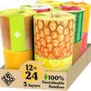 ZENO Organic Bamboo Toilet Paper 3 Ply - Sustainable Toilet Paper - 12 Jumbo Rolls & 350 Sheets Per Roll - Septic Safe - 100% Natural - PFAS & BPA Free - FSC Certified