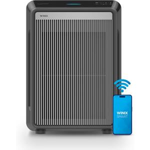 Winix 9800 4-Stage True Hepa Air Purifier with WiFi and PlasmaWave, 500 Sq Ft,Black,Large, 11.8"D x 16.5"W x 23.2"H