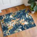 Rugshop Tropical Floral Leaves Indoor/Outdoor Area Rug Durable Polypropylene, Non-Shedding, Easy to Clean, Perfect for Patio, Backyard, Deck and Outdoor Lounge, High Traffic Areas, 2'7" x 4'