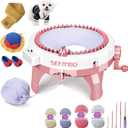 SENTRO 48 Needles Knitting Machines with Row Counter,Smart Knitting Crochet Machine,Weaving Round Loom,Double Knit Loom Machine Kit,DIY Knit Scarf Hat Sock (48Pink)