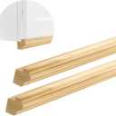 DoubleFill 2 Pack 47" Kitchen Cabinet Light Rail Molding 1-3/8" Wide x 1-1/2" Trim Wood Unfinished Kitchen Cabinet Molding for DIY Cabinetry, Yellow Poplar, 94" Total