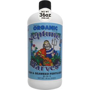 Neptune's Harvest Fish & Seaweed Liquid Fertilizer (2-3-1) - 36oz Bottle - Plant Food for Garden - Indoor & Outdoor Organic Plant Fertilizer for Vegetables, Flowers, Fruit, Trees & Lawns