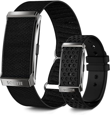 Smart Bracelet for Men Women, Health Activity Fitness Trackers, 24H Sleep Tracker, 24/7 Continuous Heart Rate/Blood Pressure/HRV/Stress Monitor, 170+ Sports Modes Smart Wristband with Free APP 2 Bands, Black