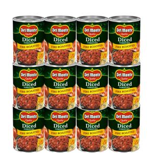 Del Monte Fire Roasted Diced Tomatoes 14.5 oz.,Can, 12 Pack