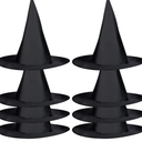 8 PCS Halloween Witch Hats Witch Costume Accessory for Halloween Cosplay Party, Black