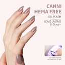 CANNI Light Brown Gel Nail Polish, 1Pcs Nude Grey Gel Polish Color High Gloss Soak Off U V Nail Manicure Salon DIY