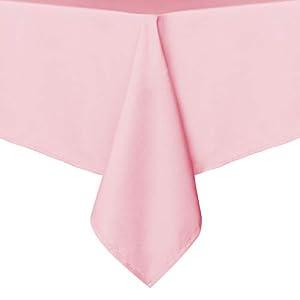 sancua Rectangle Tablecloth - 60 x 84 Inch - Stain and Wrinkle Resistant Washable Polyester Table Cloth, Decorative Fabric Table Cover for Dining Tables, Buffet Parties and Camping, Valentines Pink