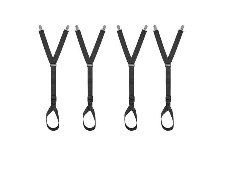 NYPRIC 2-Pairs Adjustable Elastic Shirt Stays Y/Stirrup Style Anti-Slip Locking Clamps for Men Women