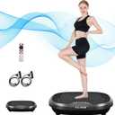 EILISON FitMaxx 3D XL Vibration Plate Exercise Machine - Whole Body Workout Vibration Platform w/Loop Bands - Lymphatic Drainage Machine for Weight Loss, Shaping, Recovery (Standard, Fitpro Black)