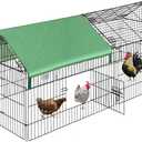 DEStar 71 x 30 Foldable Outdoor Backyard Metal Coop Chicken Cage Enclosure Duck Rabbit Cat Crate Playpen Exercise Pen with Weather Proof Cover