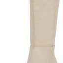 Coutgo Womens Knee High Boots Chunky Block Heels Square Toe Side Zipper Faux Suede Fall Winter Comfort Boot (7, Cream)