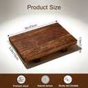 2PCS Wooden Pedestal Tray, 9 x 5.9 x 1.5 Inch Rustic Wood Riser Stand for Bathroom Kitchen Counter Decor, Small Decorative Soap Tray for Candles Plants Bottles, Home Accessories