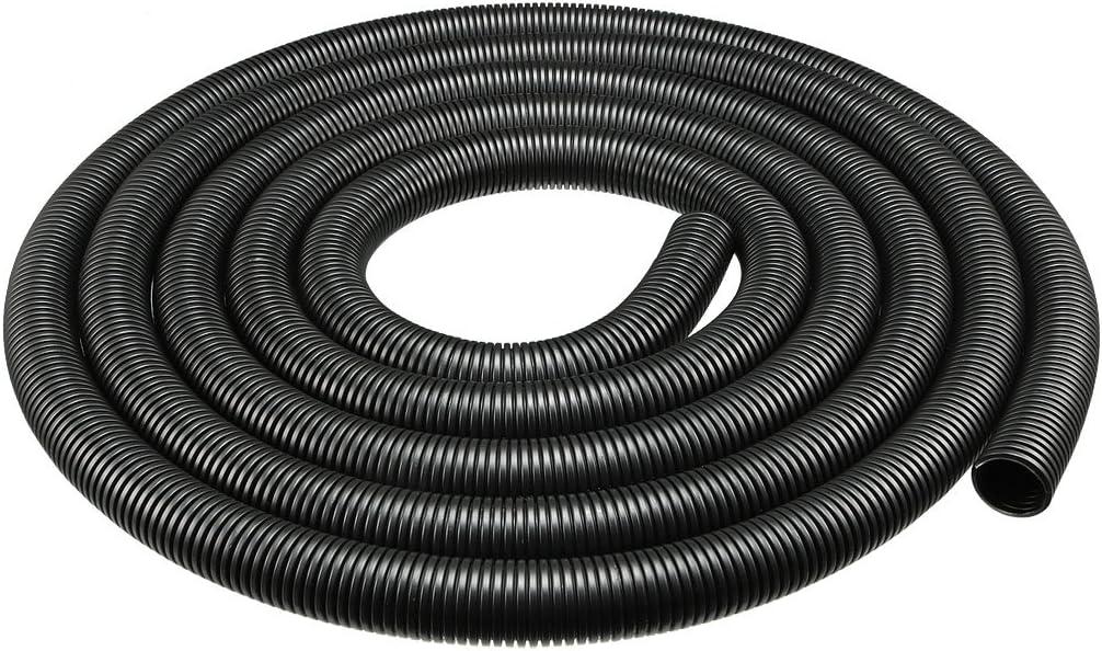 uxcell 3.8 M 20 x 25 mm PP Flexible Corrugated Conduit Tube for Garden,Office Black