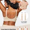 Comfortable Wireless Everyday Bras for Women Seamless Full Coverage T-Shirt Bra Breathable Support Brassiere (Beige)