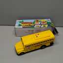 ArtCreativity Yellow School Bus Toy with Flashing Lights & Sound, Friction Powered 1/16 Scale School Bus Toy for Kids with 4 Sounds & Lights, Back & Side Doors Open, Easter Gifts for Kids Ages 3+