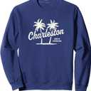 Charleston South Carolina Vintage 70s Palm Trees Graphic Sweatshirt, Small