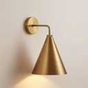 Vintage Modern Metal Conical Wall Sconce - Retro Brass Wall Lamp, Decorative Inspired Cone Wall Mount Lighting Fixture for Bedroom, Living Room, Hallway(9.8L x 9.8" W x 12.5" H Brass), 10 inch