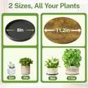 iDavosic.ly 4 Tier Hanging Plant Stand Indoor, Tall Vertical Corner Metal Flower Heavy Duty Pot Holder Shelf for Patio Porch Living Room, Modern Black & Rustic Brown - Round