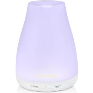 InnoGear Essential Oil Diffuser, Ultrasonic Diffusers for Home Aromatherapy Humidifier for Bedroom Room 7 Colors LED 2 Mist Mode Auto Off, Basic White