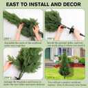 Canlierr 2 Set 3 ft Christmas Artificial Cedar Trees with Ground Spike UV Resistant Artificial Topiary Tree Outdoor Fake Shrub Plants Potted Pine for Porch Garden Entryway Front Door Decor