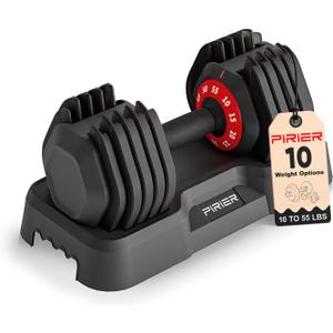 Adjustable Dumbbell 55LB Dumbbells Weight, 10-in-1 Weight Dumbbell with Anti-Slip Metal Handle and Bicep Supports for Comprehensive Full Body Strength Training
