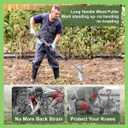 2 in 1 Weeding Rake w/ 60'' Handle, 8-Teeth Garden Weed Puller Tool Heavy Duty Gardening Tool for Lawn, Flower Beds, Cultivating & Soil Aeration (1, Chrome)