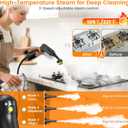 Pressurized Steam Cleaner, 3-Level Adjustable Handheld Steamer Cleaning for Home, 15s Fast Heat-Up & 47.3oz Tank, 2500W Multi-Surface Portable Steamer for Floor/Grout/Car/Kitchen & Bathroom